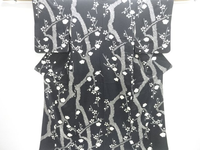 JAPANESE KIMONO / ANTIQUE KIMONO / SILK / SHIBORI / BRANCH UME